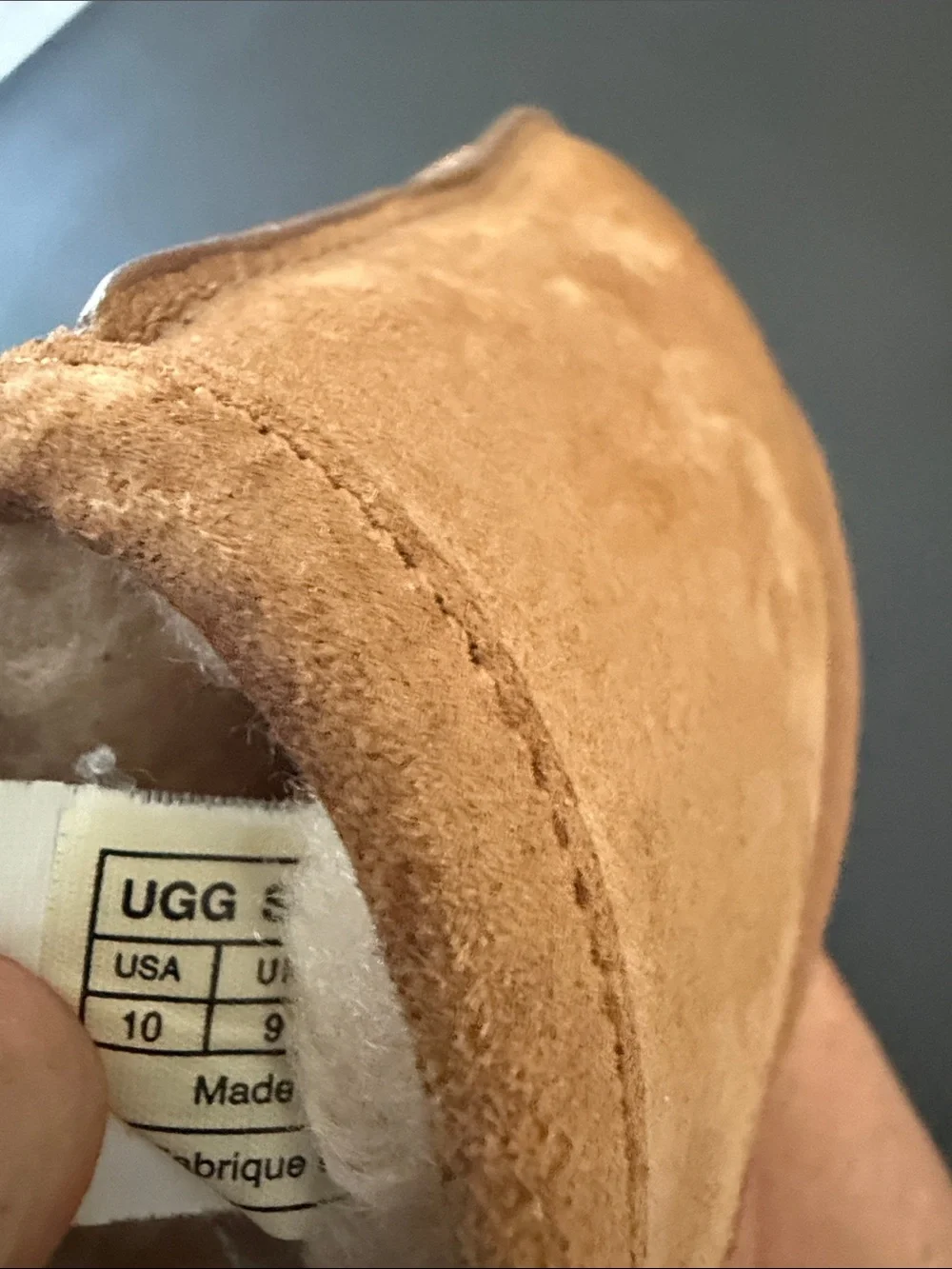 UGG Men's Chestnut Suede Shearling-Lined Slippers Size 10 Men’s Great Condition